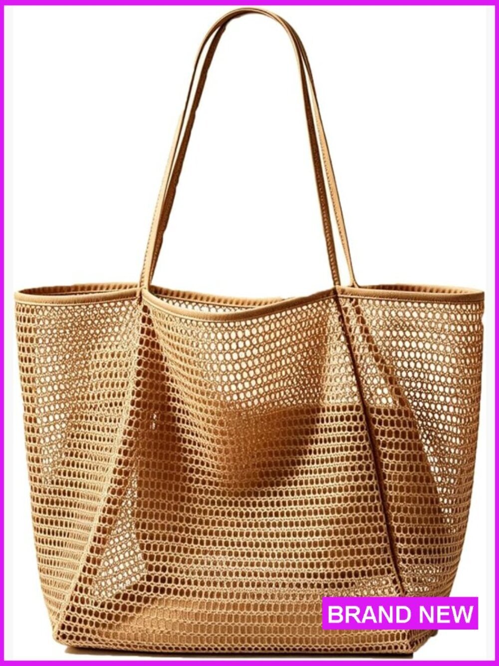 Mesh Beach Tote Bag Large Capacity Breathable Summer Boho Travel Pool Bag